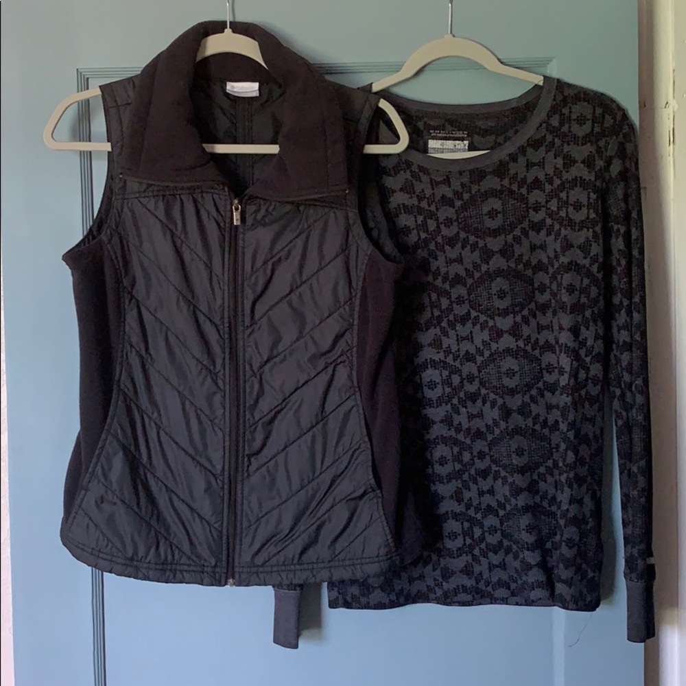 Columbia vest and free shirt